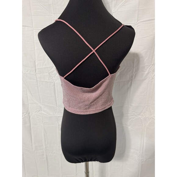 Shein Women’s Glitter Crop Top Sleeveless Tank Top Size Medium - Picture 2 of 3